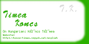 timea koncs business card